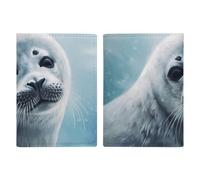 Harp Seal Painting Wallpaper Leather Passport Holder Handmade Passport Cover with Card And Ticket Slot Easy Access Passport Case Passport Wallet Passport Holder for Women And Men, style, 20.3x13.8cm