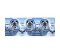 Harp Seal Painting Wallpaper Printed Desktop Mouse pad Large Size Rubber Keyboard pad Suitable for Office and Home 31.5 inches x 12 inches