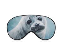 Harp Seal Painting Wallpaper Sleep Mask Eye Masks for Sleep Sleeping Mask Sleep Masks for Women Men Sleep Mask Blackout Adjustable Sleep Mask Travel Eye Mask Side Sleeper Eye Mask
