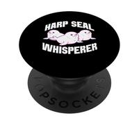 Harp Seal Whisperer Cute Seal Trio Design PopSockets Adhesive PopGrip