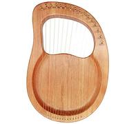 Harp Small 16 Metal Strings Portable Lyra Harp Mahogany Lye Harp with Pickup, Tuning Hammer and Carrying Case Harp Instrument for Beginners