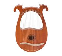 Harp, Solid Mahogany String Instrument Instrument, Portable 16 String Lyre Harp, Vintage Instrument Lyra Harp, Mahogany, 16 Steel Strings Tuning Key Pickup Set (European Patterned Wood Colour)