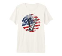 Harp USA Flag Harpist Patriotic String Musician Premium T-Shirt