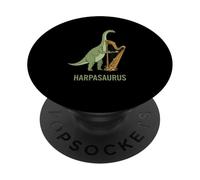 Harpasaurus Dinosaur Harp Music Prehistoric Animal PopSockets Adhesive PopGrip
