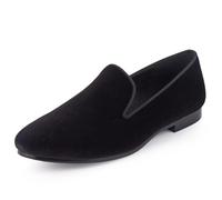 Harpelunde Men Tuxedo Velvet Loafers Slip On Dress Wedding Shoes (Black, Adult, Men, Numeric_7, Numeric, UK_Footwear_Size_System, Medium)