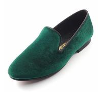 Harpelunde Men Tuxedo Velvet Loafers Slip On Dress Wedding Shoes (Green, Adult, Men, Numeric_13, Numeric, UK_Footwear_Size_System, Medium)