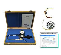 Harpenden Skinfold Caliper Pro Kit with AnthroMetrix Software, Lufkin W606PM Anthropometric Tape Measure, Wood Case, and Instruction Manual with Charts to Measure Body Fat Percentage - 0.2 mm Accuracy