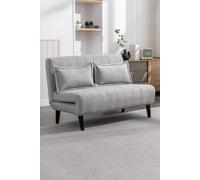 Harper 2 Seater Folding Clic Clac Fabric Lounge Futon Sofa Bed More4Homes Grey One Size