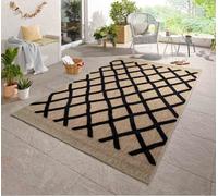 Desire Rugs Harper Aztec Pattern Water Resistant Living Room Area Rugs Black 160x230cm, Gold