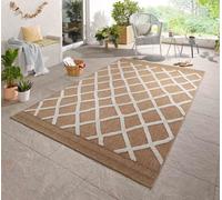Harper Aztec Pattern Water Resistant Indoor Area Rugs Cream 50X80 Cm
