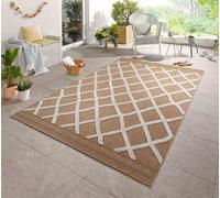 Harper Aztec Pattern Water Resistant Indoor Area Rugs Desire Rugs Cream 200cm x 290cm