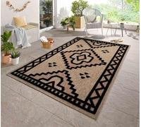 Harper Braided Polypropylene Indoor Rug - Living Room Area Rug - Kitchen Floor Rug - Runner for Hallway, Entryway, Corridor - Beach Picnic Use - Aztec, Diamond, Prism Pattern, Black, 120x170 cm