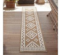 Harper Diamond Pattern Water Resistant Indoor Area Rugs Cream 60X220 Cm