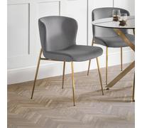Harper Dining Chair - Set of 2 - Grey - Fabric