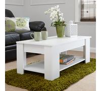 Harper Extending Coffee Table White 1 Shelf 105cm