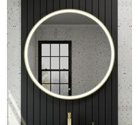 Harper & Harlow 1000X1000 Lyra Brushed Brass Led Round Illuminated Bathroom Mirror