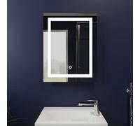 Harper & Harlow Cassio Illuminated LED Bathroom Vanity Mirror, 390x500mm, IP44, Adjustable Light Colour, Memory Function, Touch Control, Dimmable, Anti-Fog Demister, Landscape or Portrait Mounting
