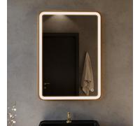 Harper & Harlow 500X700 Vela Brushed Copper Led Illuminated Bathroom Mirror