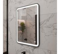 Harper & Harlow 500X700 Vela Matt Black Led Illuminated Bathroom Mirror