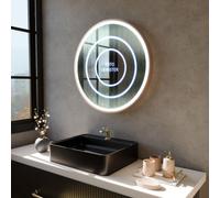 Harper & Harlow 600X600 Lyra Brushed Copper Led Illuminated Round Bathroom Mirror