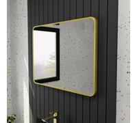 Harper & Harlow Antila Wall Mounted Bathroom Vanity Mirror, 600x800mm, Rectangular with Rounded Edge Corners, Stylish Brushed Brass Frame, Landscape or Portrait, for Bathroom Bedroom Living Room