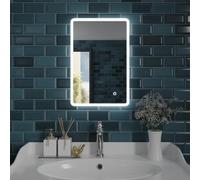Harper & Harlow Carina Illuminated LED Bathroom Vanity Mirror, 400x600mm, IP44, Adjustable Light Colour, Memory Function, Touch Control, Dimmable, Anti-Fog Demister, Landscape or Portrait Mounting