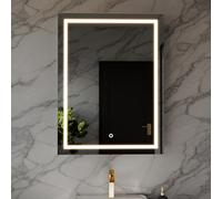 Harper & Harlow Cassio Illuminated LED Bathroom Vanity Mirror, 600x800mm, IP44, Adjustable Light Colour, Memory Function, Touch Control, Dimmable, Anti-Fog Demister, Landscape or Portrait Mounting