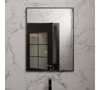 Harper & Harlow Corvus Wall Mounted Bathroom Vanity Mirror, 600x800mm, Rectangular with Squared Edge Corners, Stylish Matt Black Frame, Landscape or Portrait, for Bathroom Bedroom Living Room