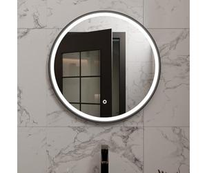 Harper & Harlow Lyra Illuminated LED Bathroom Vanity Mirror, 600x600mm, Matt Black Frame, IP44, Adjustable Light Colour, Memory Function, Touch Control, Dimmable, Anti-Fog Demister