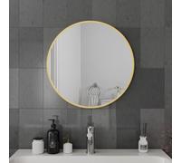 Harper & Harlow Ursa Wall Mounted Bathroom Vanity Mirror, 600x600mm, Round Circular Edge, Stylish Brushed Brass Frame, Easy Installation, for Bathroom Bedroom Living Room