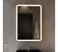 Harper & Harlow Vela Illuminated LED Bathroom Vanity Mirror, 500x700mm, Brushed Copper, IP44, Adjustable Light Colour, Memory Function, Touch Control, Dimmable, Anti-Fog Demister, Landscape/Portrait