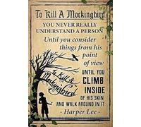 Harper Lee to Kill a Mockingbird Poster Vintage Metal Tin Sign Decor Gifts for Girls Living Room Decorations Metal Tin Sign 8x12 Inch
