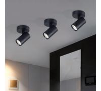 HARPER LIVING Black Spot Lights Ceiling Lights, LED Ceiling Lamp Rotatable GU10 Ceiling Spotlights Fitting for Bedroom, Living Room, Hallway, Lounge, Bulb not Included