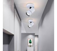 HARPER LIVING White Spot Lights, LED Ceiling Lamp, Rotatable GU10 Ceiling Spotlights, Fitting for Bedroom, Living Room, Hallway, Lounge, Bulb not Included