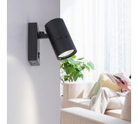 1 Light GU10 Spotlight Black with nail switch Harper Living Black One Size