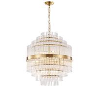 Harper Living 12 Light Gold Pendant Ceiling Light, E14 Bulb Cap Gold