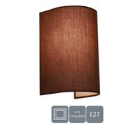 Harper Living Cylinder Mocha Fabric Shade Wall Wash Light With Switch, 1Xe27/Es Bulb Cap, Brown