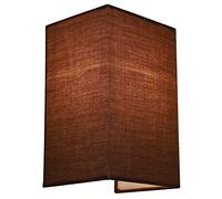 HARPER LIVING 1xE27/ES Wall Wash Light with Switch, Mocha Rectangle Fabric Shade, Suitable for LED Upgrade, Ideal for Bedroom, Living Room, Hallway, Hotel, B&B
