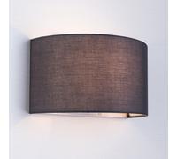 HARPER LIVING Indoor Wall Light with Switch, 1xE27 ES Wall Wash Lighting with Grey Semi-Circle Fabric Shade, Up and Down Wall Sconce Lamp, Ideal for Bedroom, Living Room, Hallway, Hotel