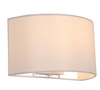 Harper Living 1Xe27/es Wall Wash Light With Switch, Semi-Circle White Fabric Shade, Suitable For Led Upgrade