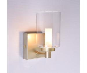 Harper Living 1Xg9 Wall Light, Up/down Light With Glass Shade, Gold Finish