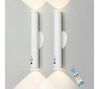 Harper Living 2 Packs Battery Operated Wall Lights With Motion Sensor, Rechargeable Wall Lamp Indoor, Led Wall Sconce, White