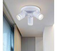 HARPER LIVING 3 Way Spotlights Ceiling Lights, White Spot Lights Easily Adjustable, LED Ceiling Light Rotatable GU10 Ceiling Spotlights Fitting for Bedroom, Living Room, Kitchen, Bulb not Included