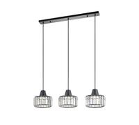 Harper Living 3 Light Crystal Bar Pendant Light In Black Black One Size