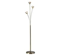 Harper Living 3 Light Floor Lamp Antique Brass Finish,clear Glass Shades In Bronze Bronze One Size
