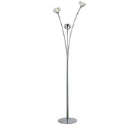Harper Living 3 Light Floor Lamp Polished Chrome Finish Clear Glass Shades In Silver Silver One Size