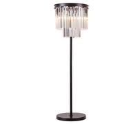 Harper Living 3 Light Floor Lamp With Decorative Crystals Surrounding Light In Black Black