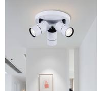 HARPER LIVING 3 Way Spotlights, White Spot Lights Easily Adjustable LED, GU10 Fitting for Bedroom, Living Room, Hallway, Lounge