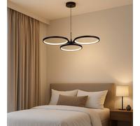 Harper Living 3 Ring Led Pendant Light 18W 1050Lm Dimmable Adjustable Black 48Cm Black One Size