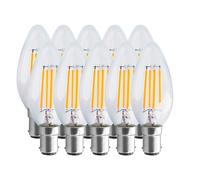 Harper Living 4.5 Watts B15 Sbc Small Bayonet Led Light Bulb Clear Candle Warm White Dimmable, Pack Of 10 Clear One Size